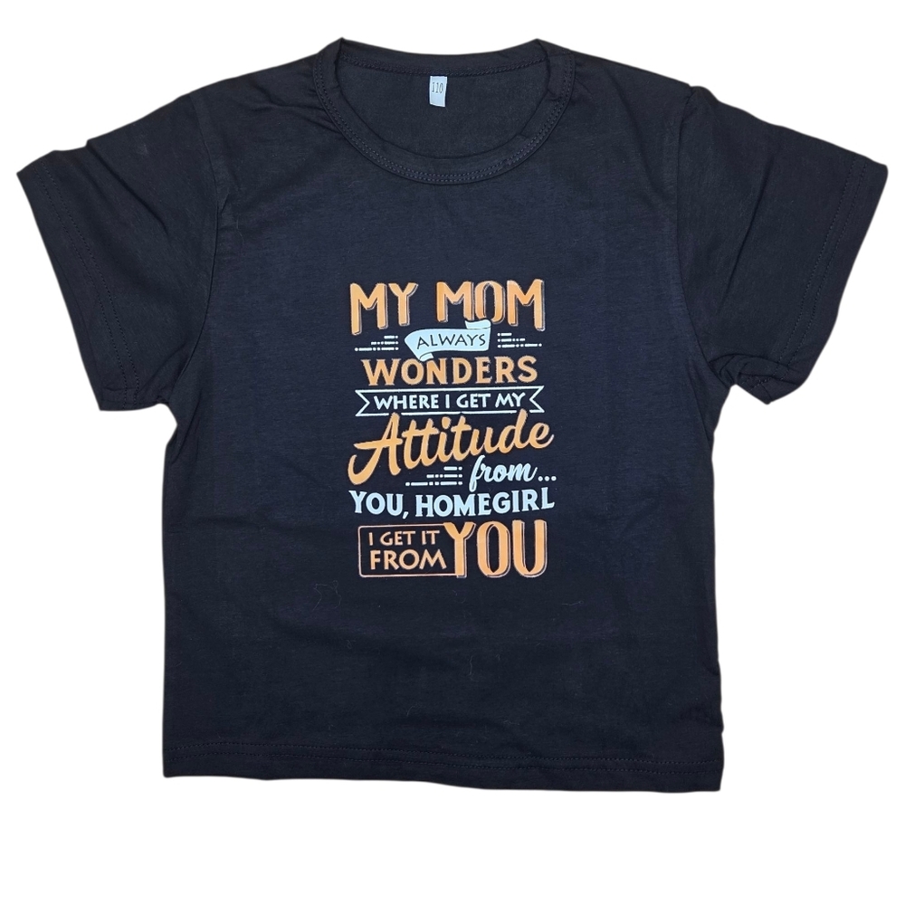 Kids Black Graphic T-Shirt, Size 4/5